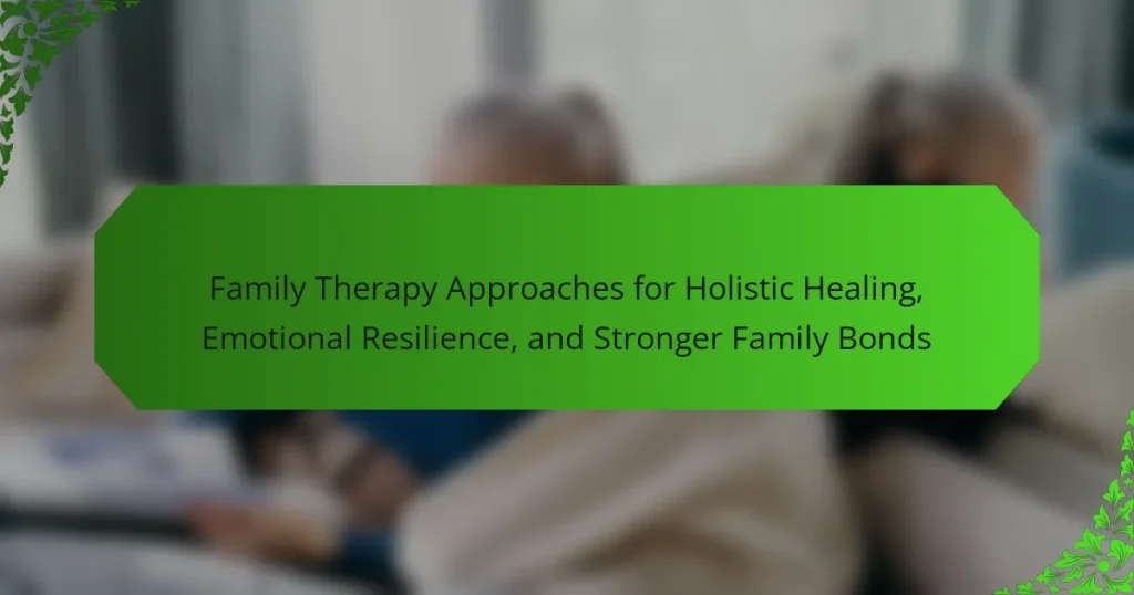 Family Therapy Approaches for Holistic Healing, Emotional Resilience, and Stronger Family Bonds