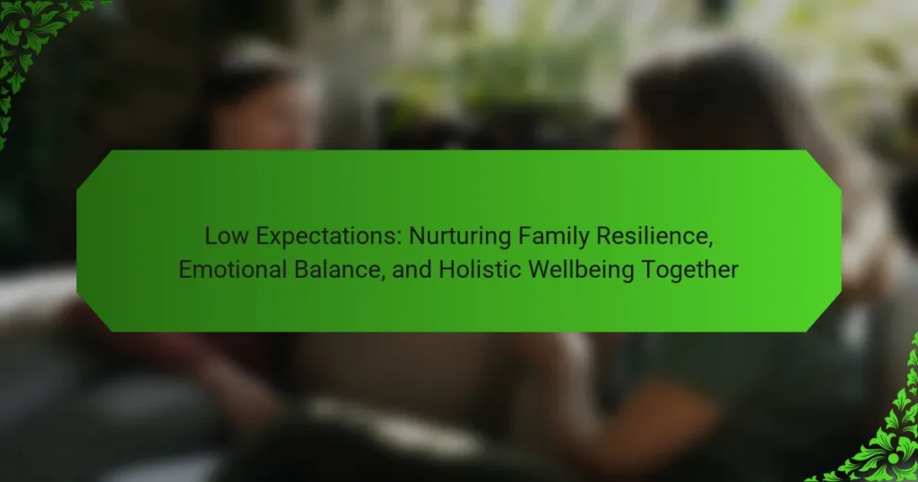 Low Expectations: Nurturing Family Resilience, Emotional Balance, and Holistic Wellbeing Together