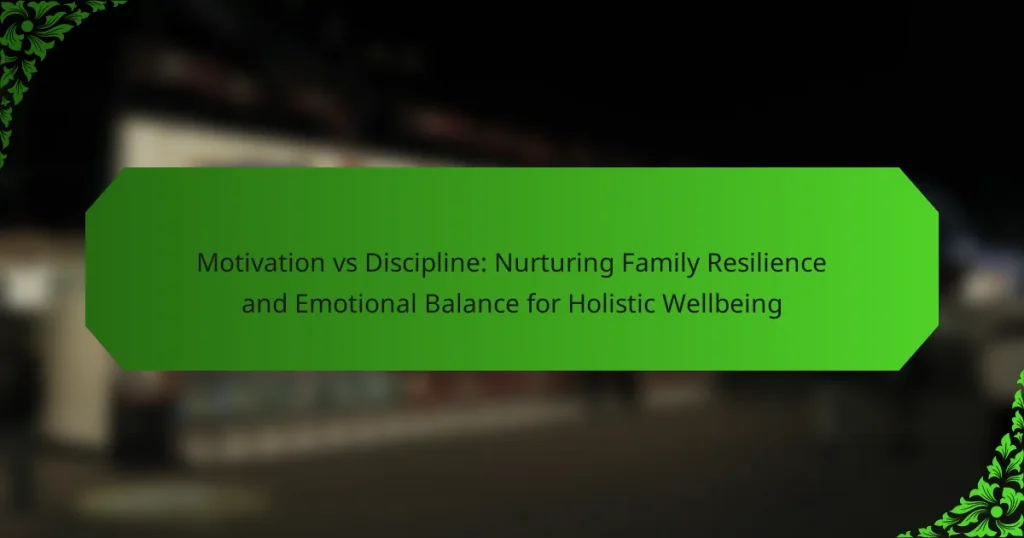 Motivation vs Discipline: Nurturing Family Resilience and Emotional Balance for Holistic Wellbeing