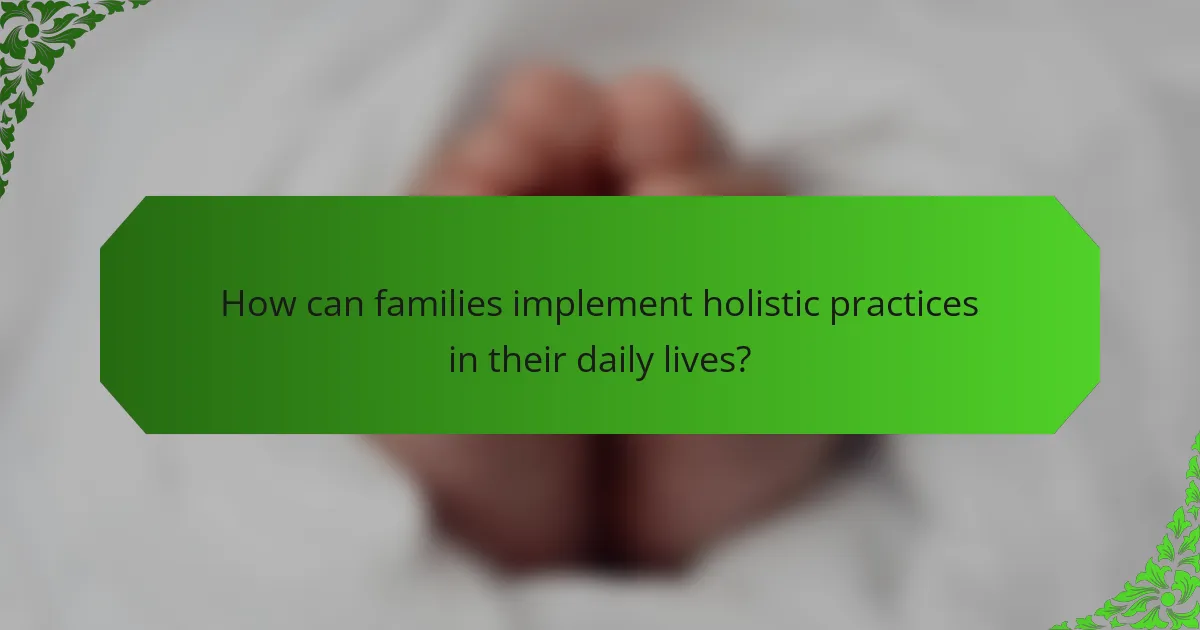 How can families implement holistic practices in their daily lives?