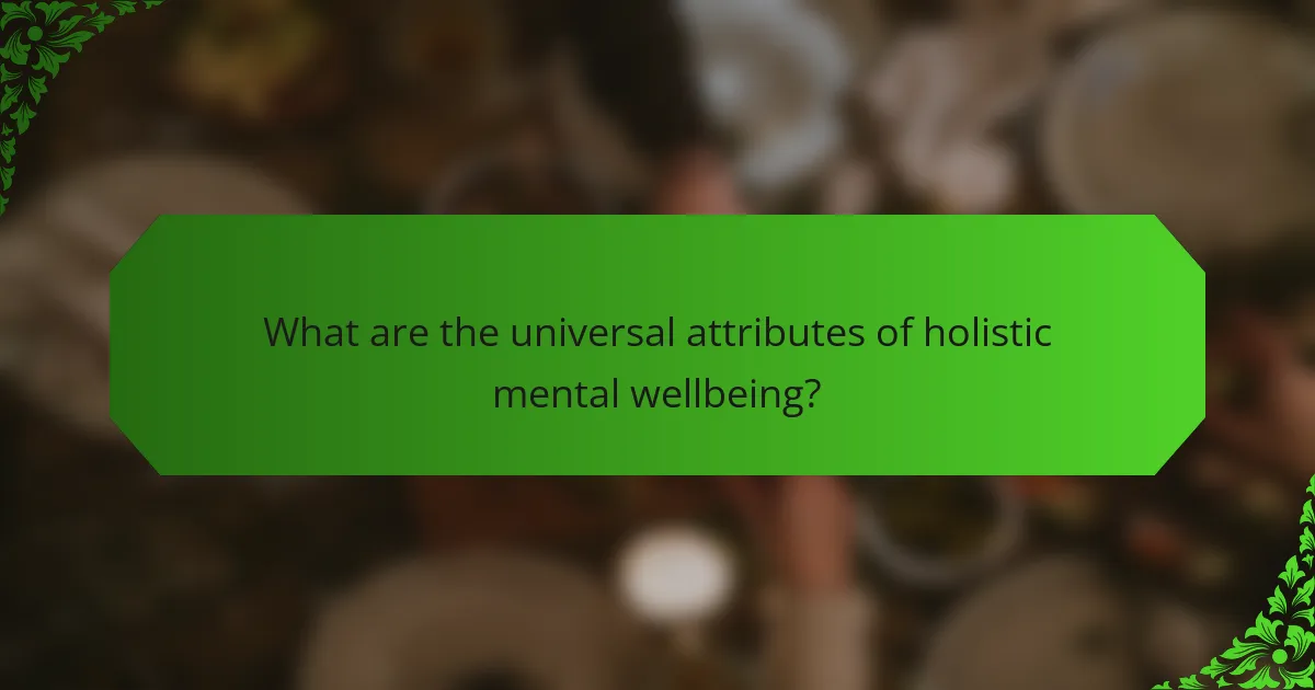 What are the universal attributes of holistic mental wellbeing?