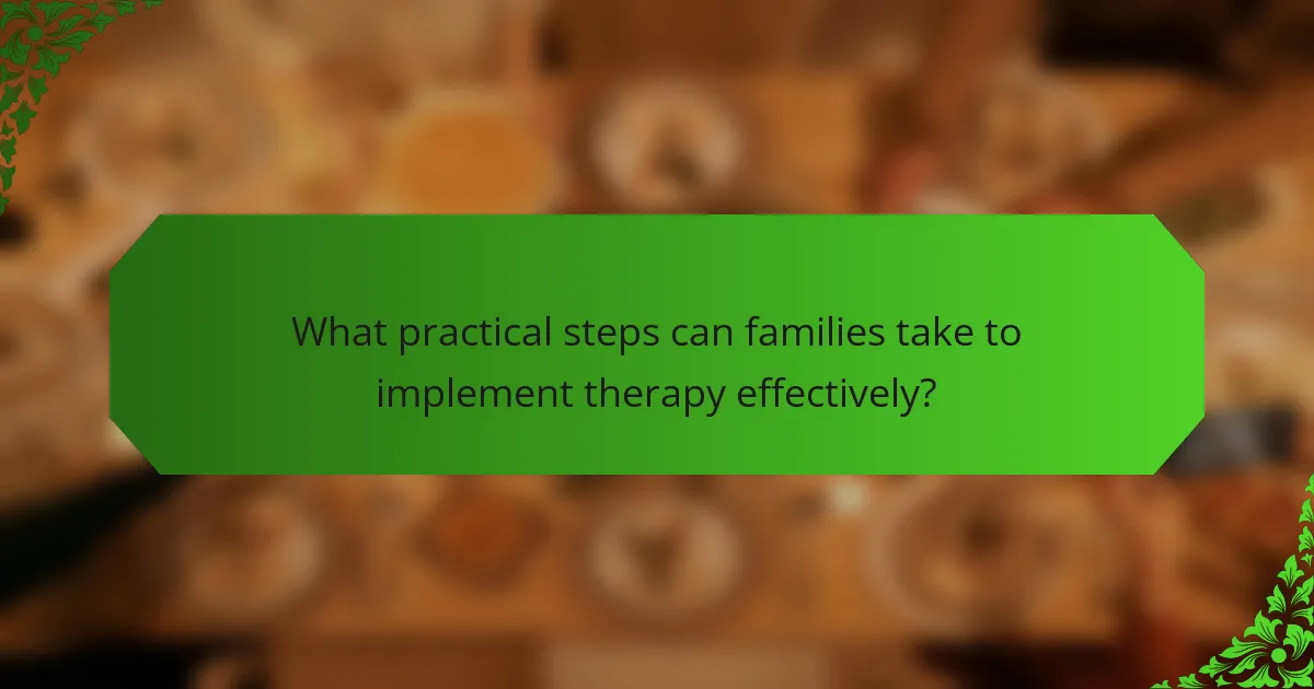 What practical steps can families take to implement therapy effectively?