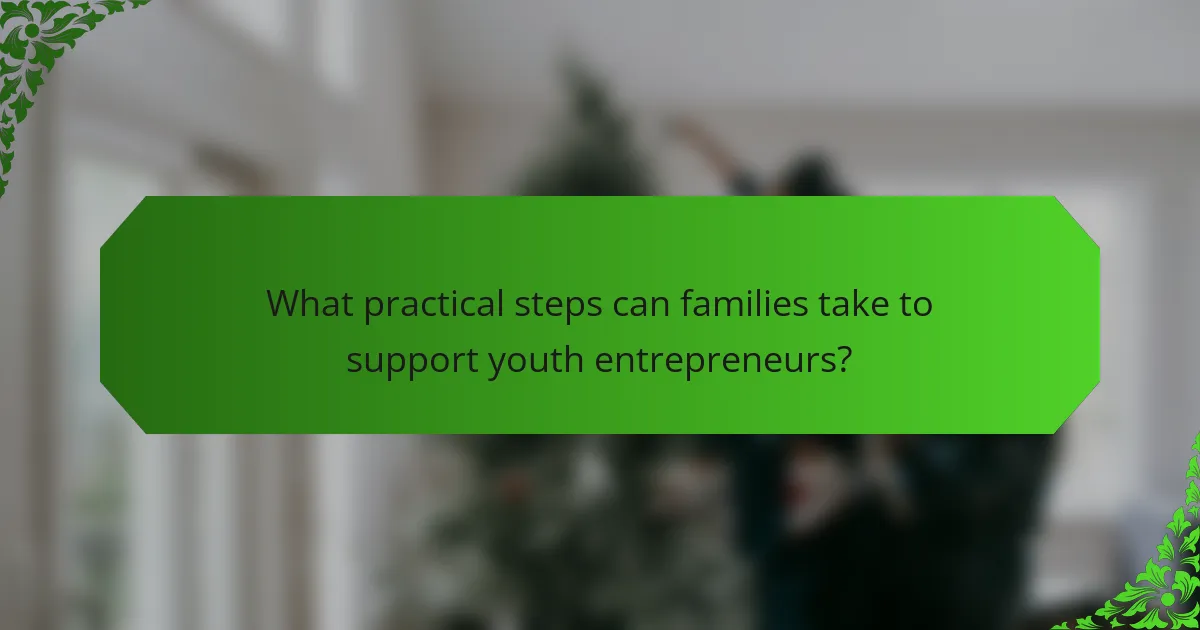 What practical steps can families take to support youth entrepreneurs?