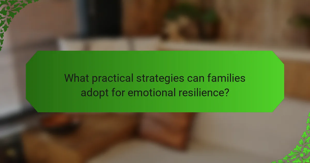What practical strategies can families adopt for emotional resilience?