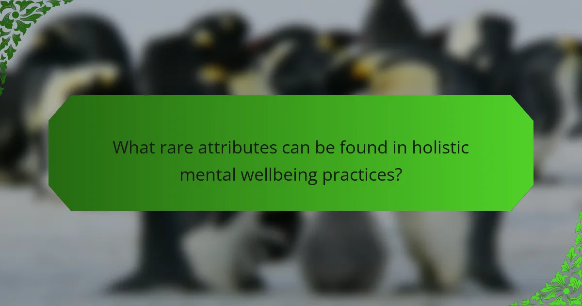 What rare attributes can be found in holistic mental wellbeing practices?