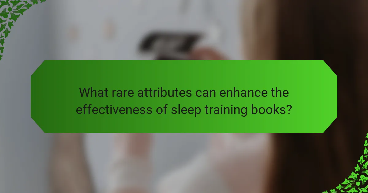 What rare attributes can enhance the effectiveness of sleep training books?