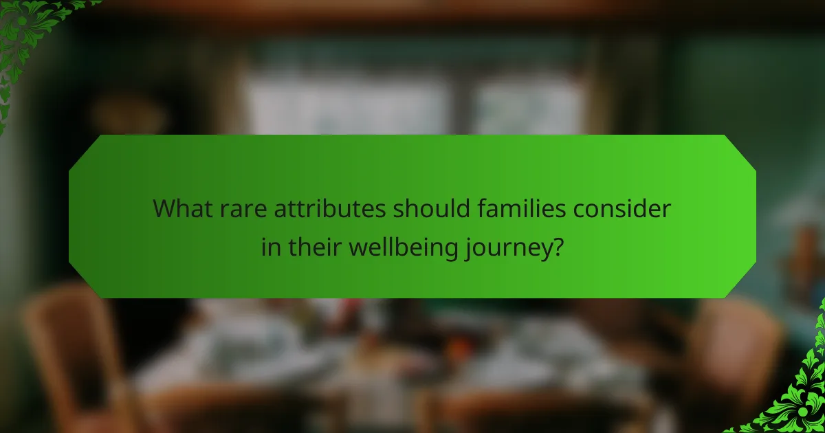 What rare attributes should families consider in their wellbeing journey?