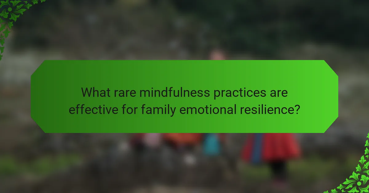 What rare mindfulness practices are effective for family emotional resilience?