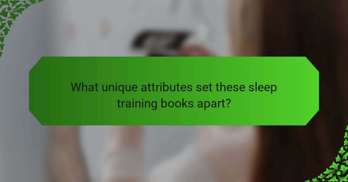 What unique attributes set these sleep training books apart?